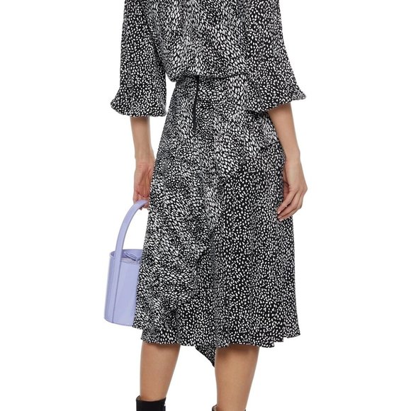 Layered cupro-blend leopard-jacquard midi skirt - Picture 2 of 8